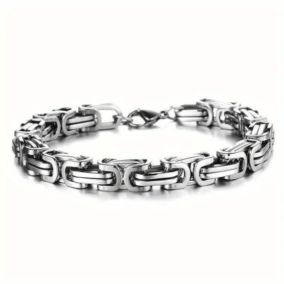 Titanium Steel Bracelet Chain Metal 6MM Unisex Goth Punk Minimalist Rock Street - Picture 1 of 4